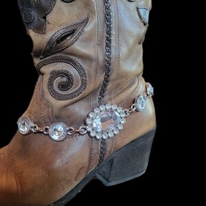 Western Boots Jewelry with Silver Embellishments Cowboy Boots Chains Boots Charm